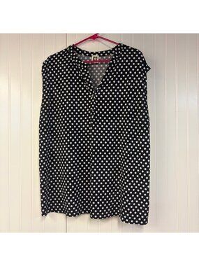 Polka Dot Women's Top XXL Black White